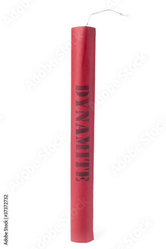 Dynamite stick on a white background photo