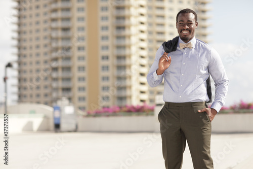 Handsome businessman smiling