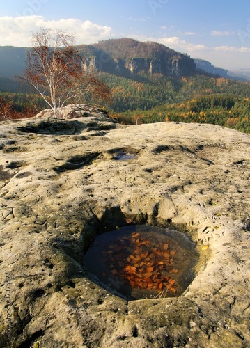 view from Wintersten ruin castle - Czech-saxon Switzerland photo