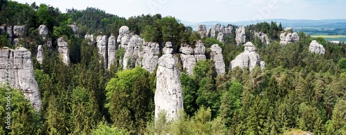 panoramic view of sandstone rockies photo