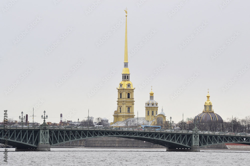 View of the Peter and Paul Fortress, St.Petersburg.