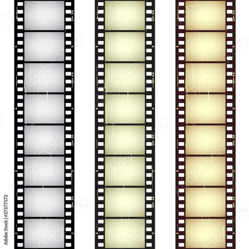 vector scratched seamless film strips