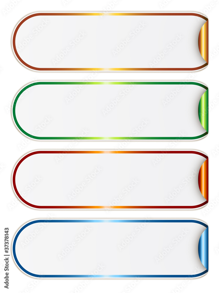 Vector stickers with metallic backs Vector stickers with metallic backs