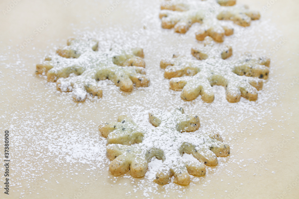 Weihnachtsplätzchen, Earl Grey Schneeflocken Weihnachtsplätzchen, Earl Grey Schneeflocken