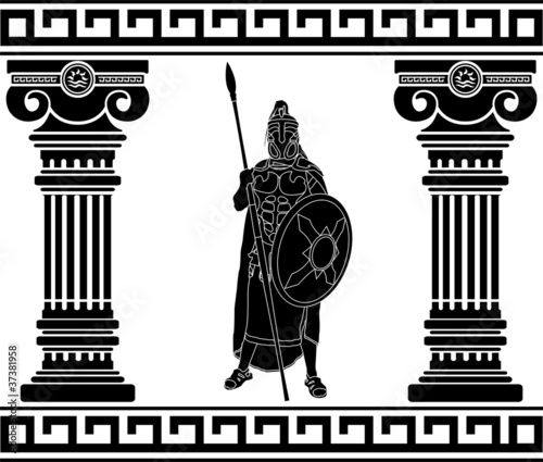 black warrior with with columns. first variant
