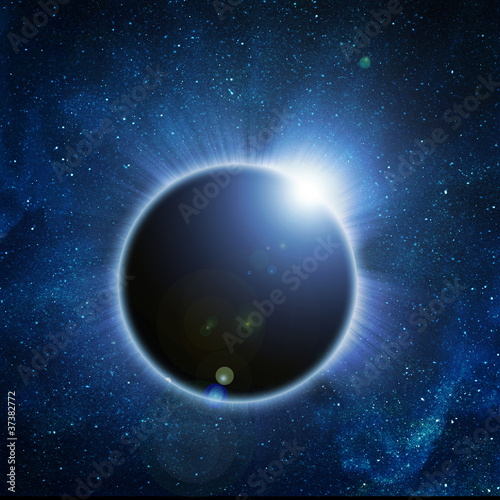 Fototapeta Naklejka Na Ścianę i Meble -  .solar eclipse on a black background