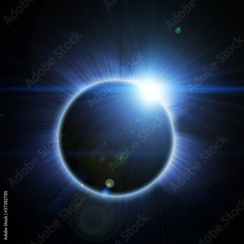 .solar eclipse on a black background