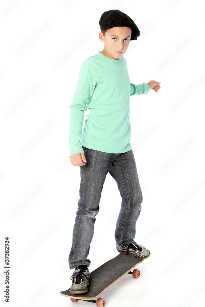 Fototapeta premium Junge auf Skateboard