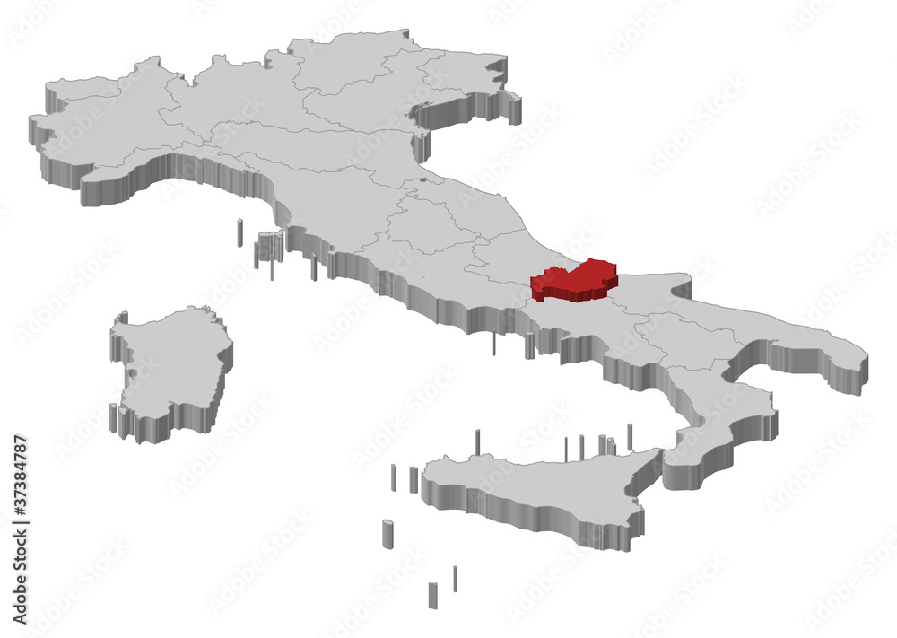 Map of Italy, Molise highlighted