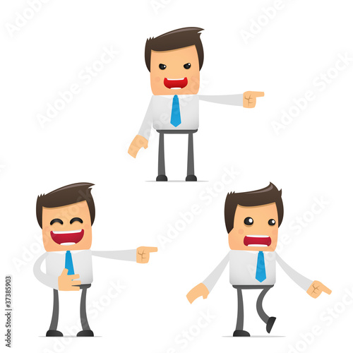set of funny cartoon manager