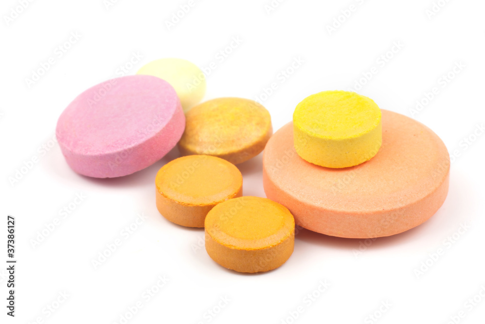 pills isolated on white background