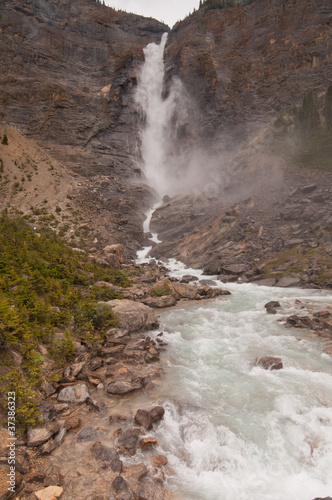 Majestic view of waterfall