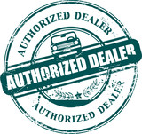 Stamp with the text authorized dealer written inside