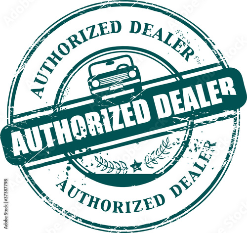 Stamp with the text authorized dealer written inside