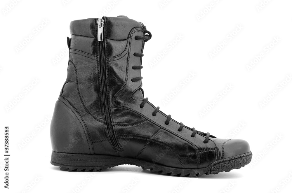 Single black boot