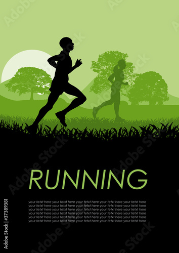 Vector running poster