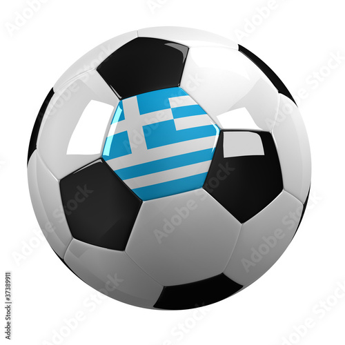 Greece Soccer Ball - with clipping path