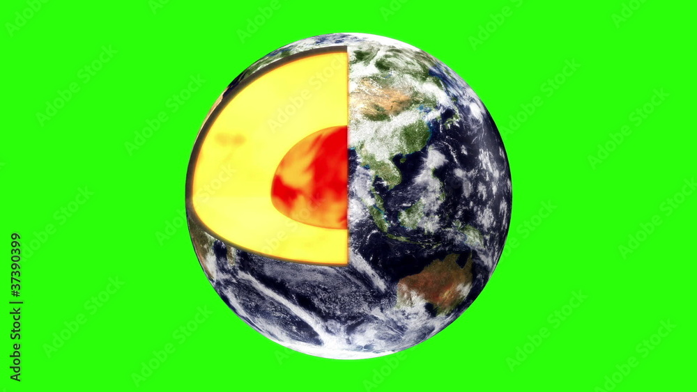 Erde - Erdkern - isoliert Erde - Erdkern - isoliert