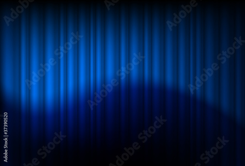 Blue drapes reflected