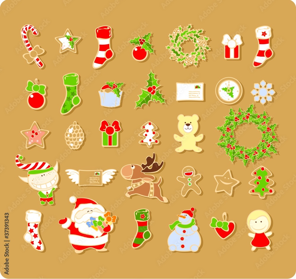 Big set of Christmas elements Big set of Christmas elements