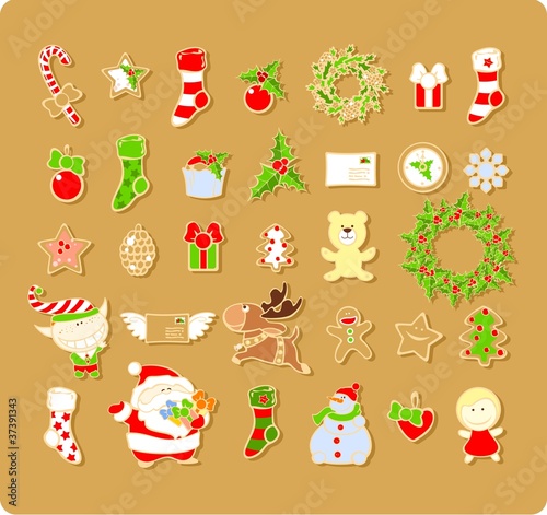 Big set of Christmas elements
