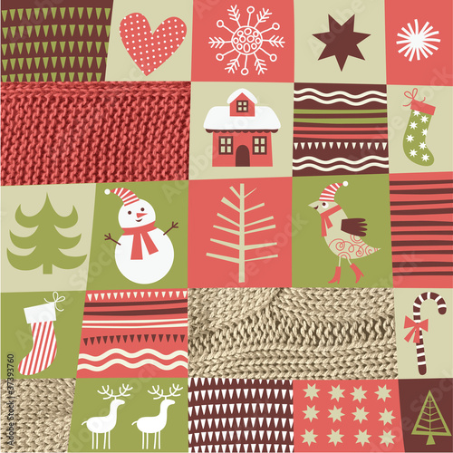 christmas background , style of patchwork