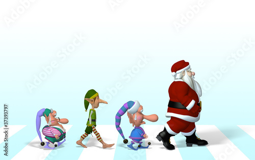 Εκτύπωση καμβά Santa and his crew on Abbey Road