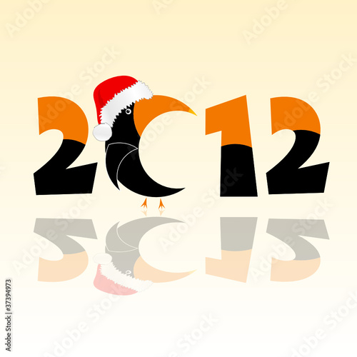parrot in 2012 year vector illustration