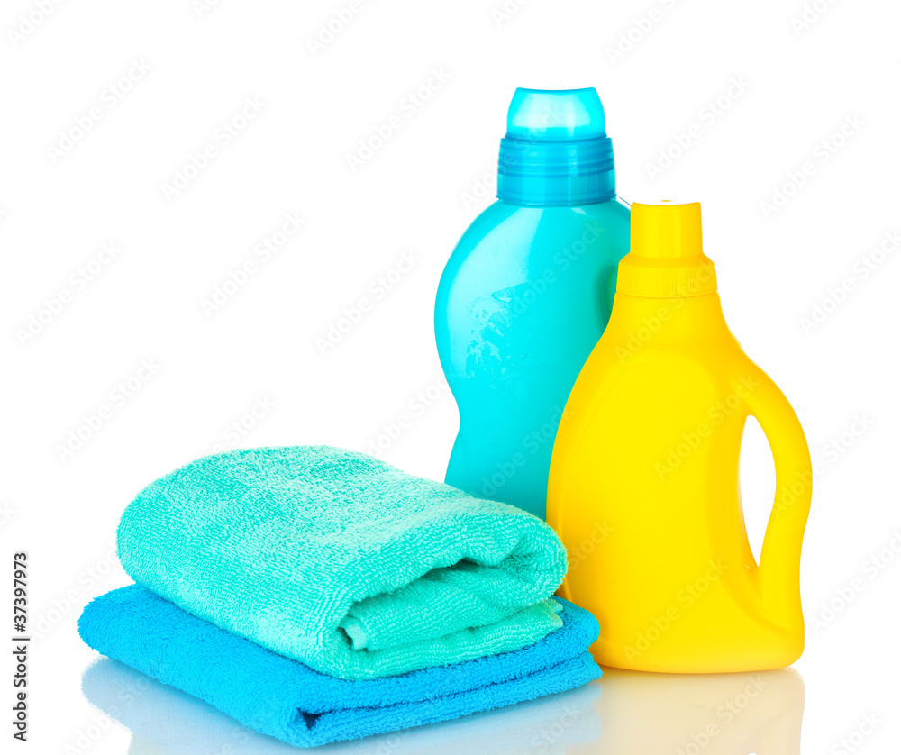 Towel and cleaning isolated on white Towel and cleaning isolated on white