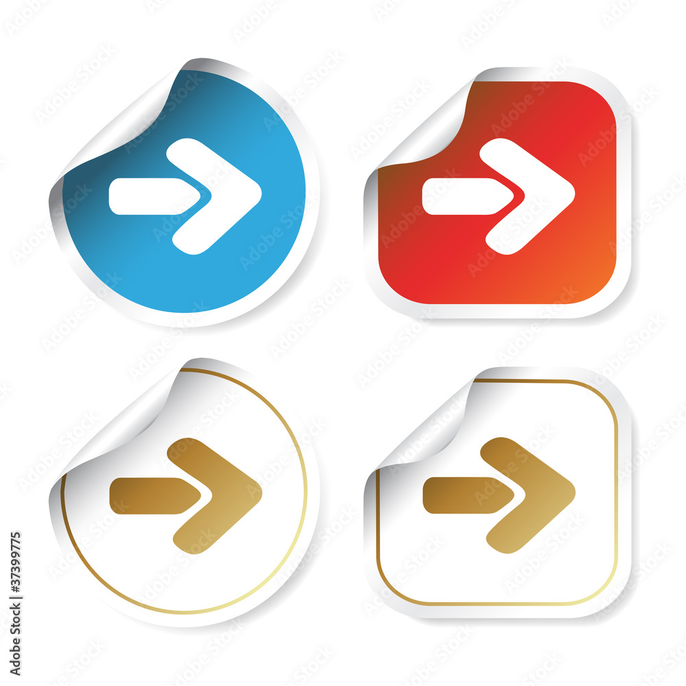 Vector stickers with arrows Vector stickers with arrows