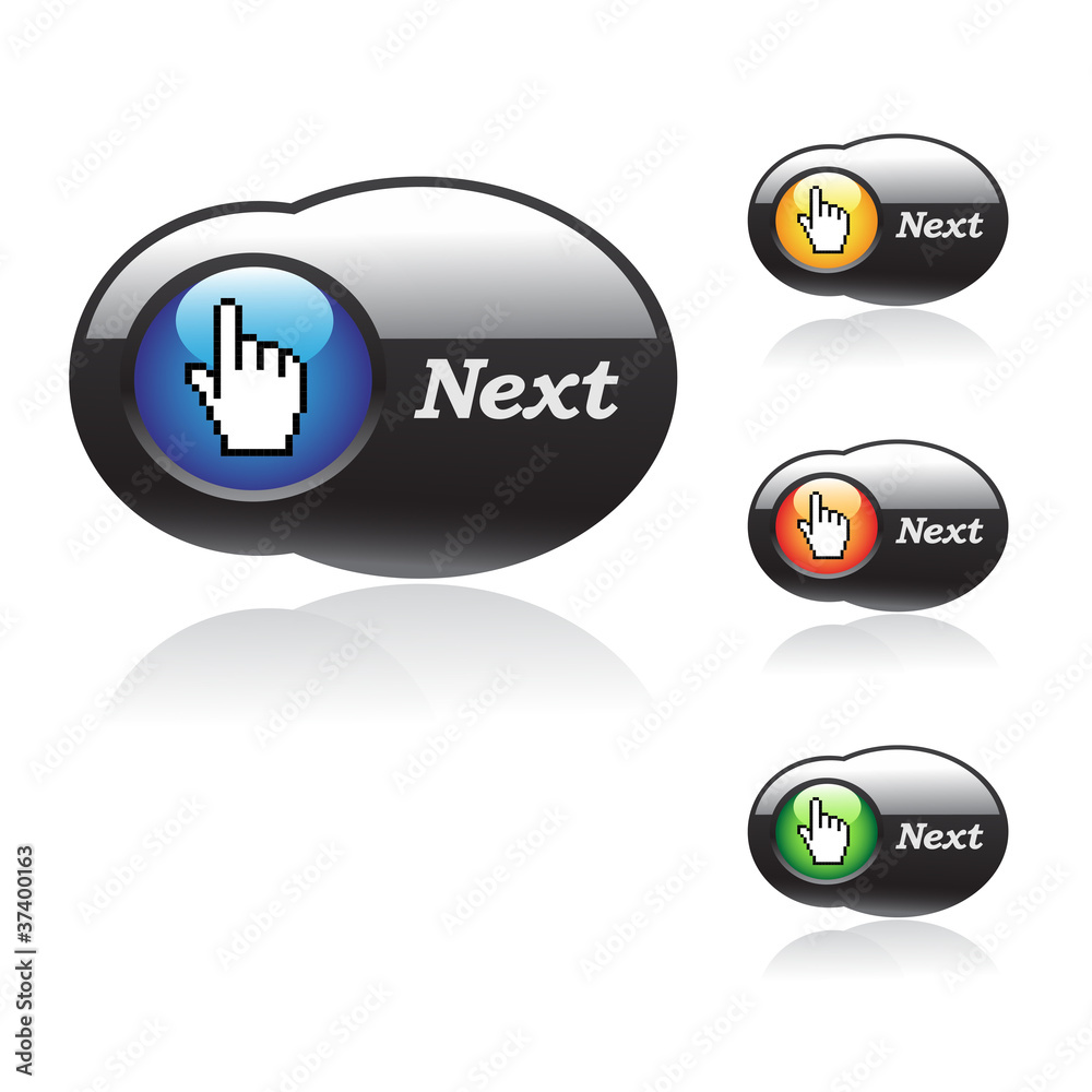 Vector buttons with cursor of hand Vector buttons with cursor of hand