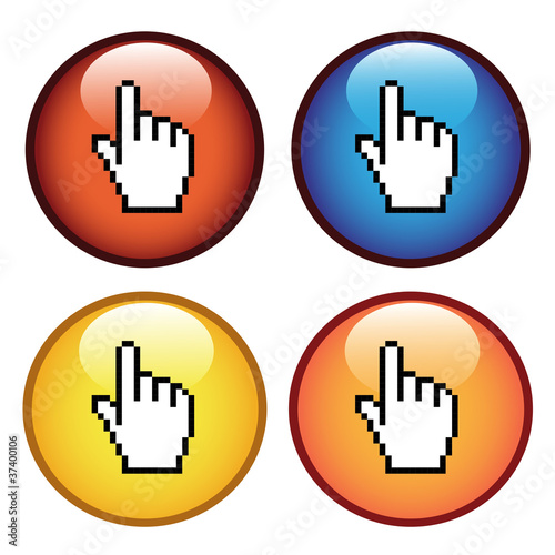 Vector buttons with cursor of hand