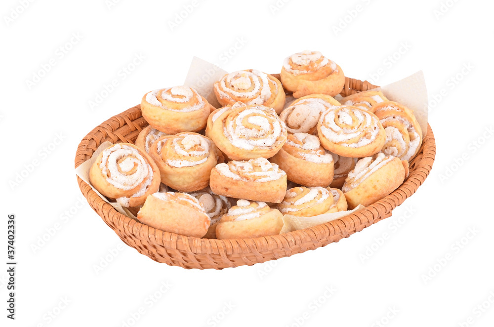 Homemade meringue cookie, isolated on white background