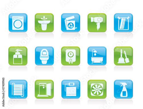 Bathroom and toilet objects and icons