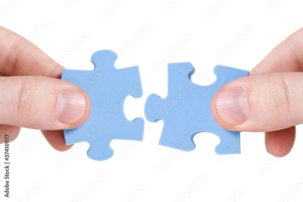 connecting different pieces of puzzle connecting different pieces of puzzle
