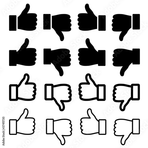 vector thumbs up set