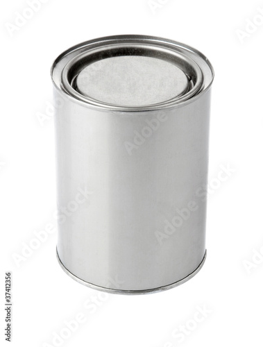tin can with paint isolated on white background