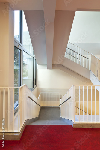 modern public school, staircase