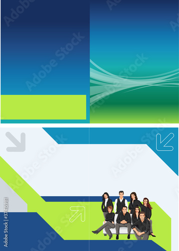Template for advertising brochure with business people