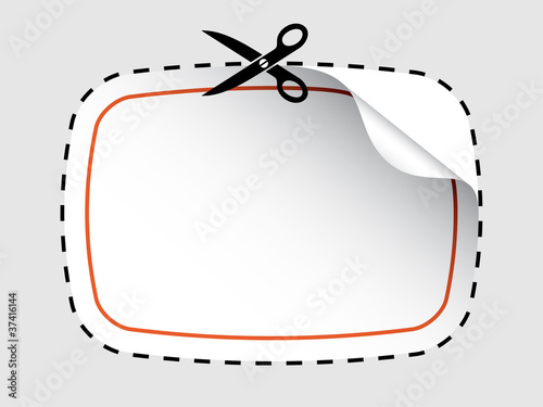 vector scissors cutting sticker