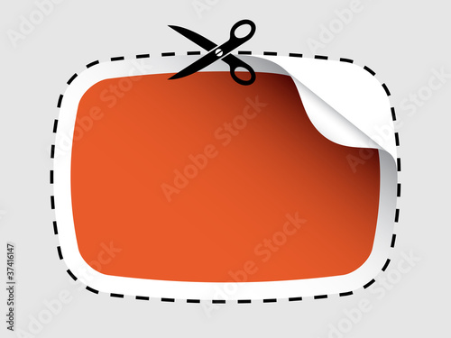 vector scissors cutting sticker