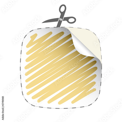 vector scissors cutting scribbled sticker