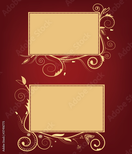 due cartoline con decori