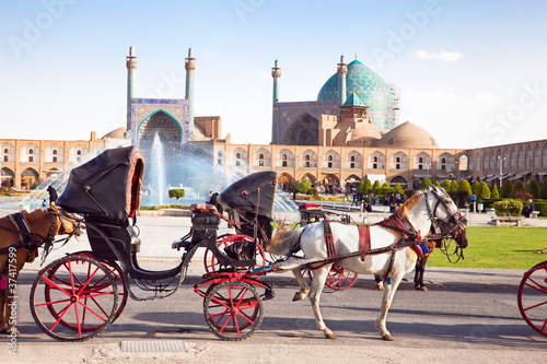 Carriage on Naqsh-i Jahan Square, Isfahan, Iran photo