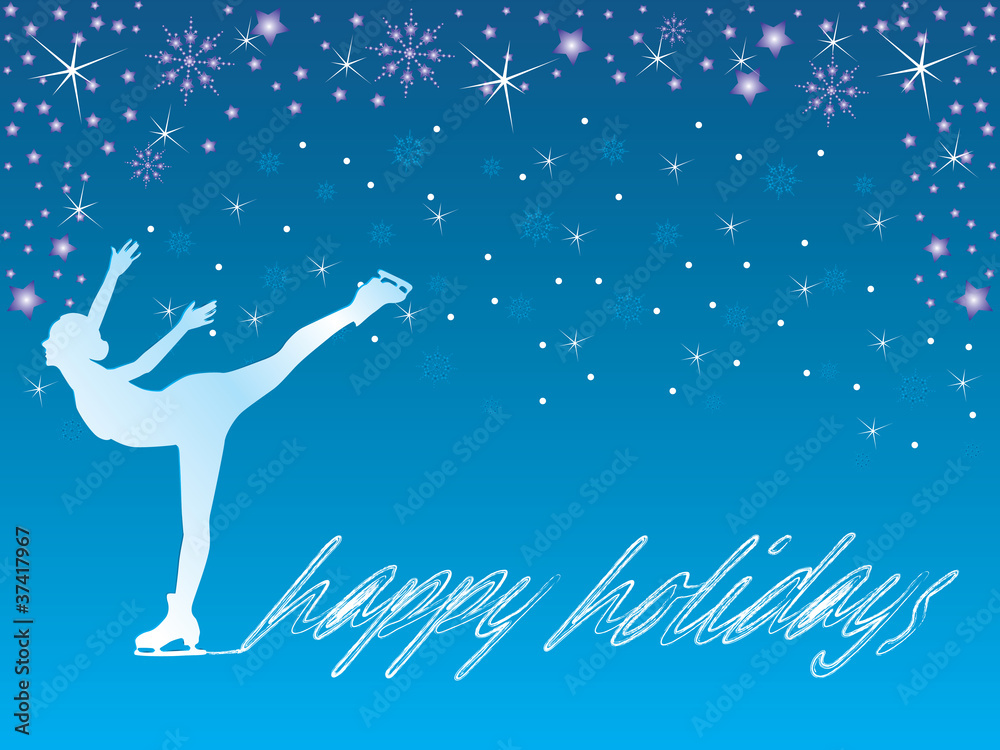 Ice skate/happy holidays vector