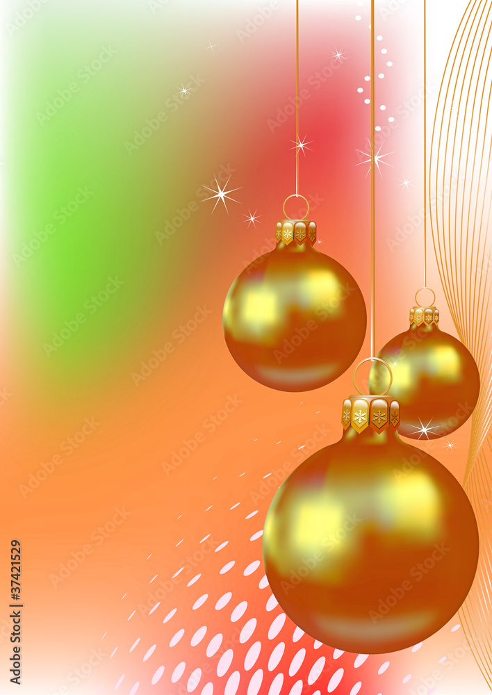 Fototapeta premium Christmas. Background with balls for your design.