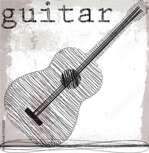 Abstract guitar. Vector illustration