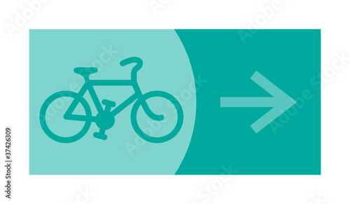 signe, symbole, picto, logo, flèche, vélo, piste cyclable