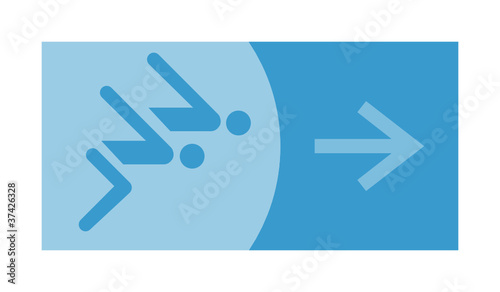 signe, symbole, picto, logo, flèche, piscine, natation