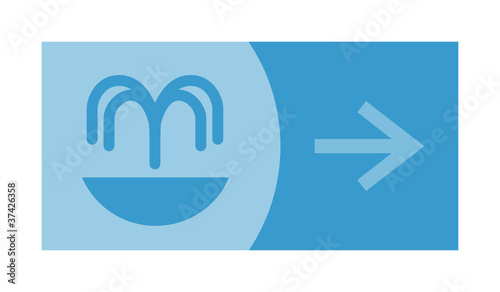 signe, symbole, picto, logo, flèche, source, eau, fontaine